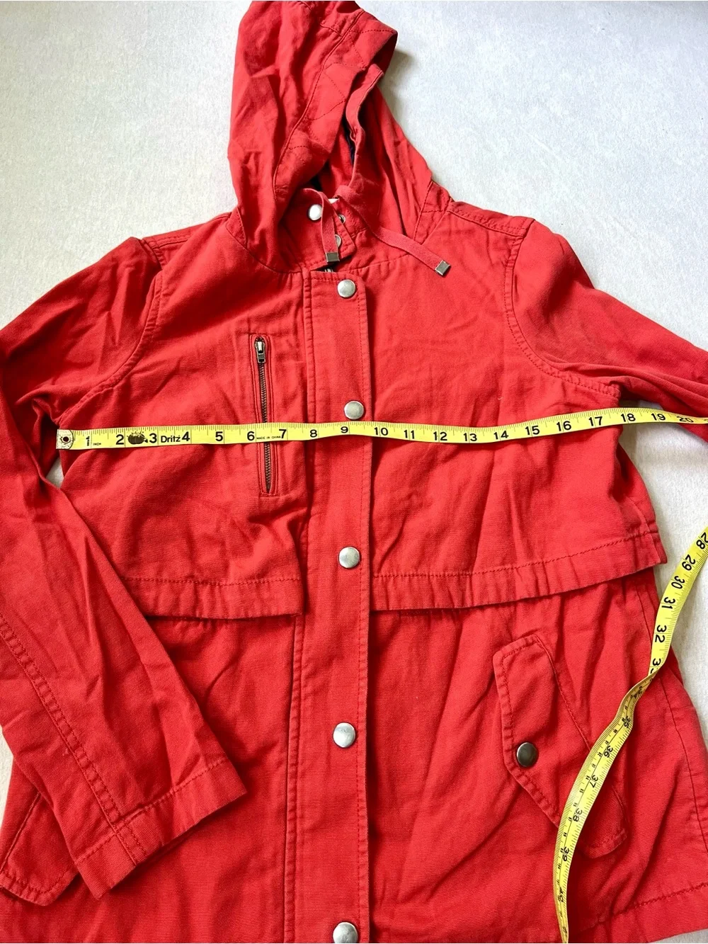 hinge Outdoor Coastal Coral Hooded Utility Jacket with Drawstring Waist
